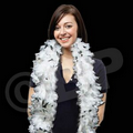 6' White/ Black Multi-Color Feather Boa